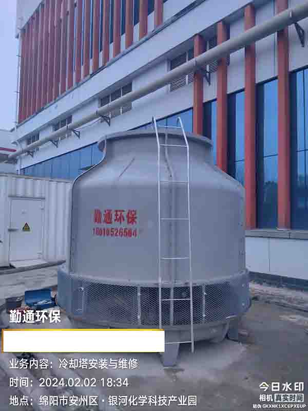 绵阳冷却塔,绵阳150T冷却塔安装现场